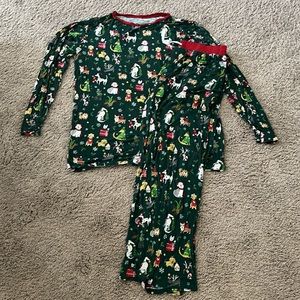 Little Sleepies Holiday Hounds Men's Bamboo Viscose Pajama Shirt and Pants Large